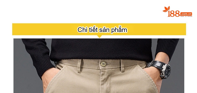 Quần Dài Nam Cotton Ống Suông Rộng Thoải Mái Lưng Cao Màu Đen, Xám, Be chi tiết 32