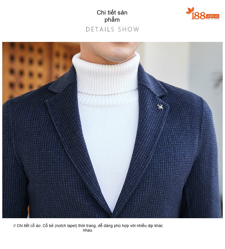 Áo Vest Nam Hai Mặt Dệt Kim Kẻ Ôm Dáng Thu Đông chi tiết 35