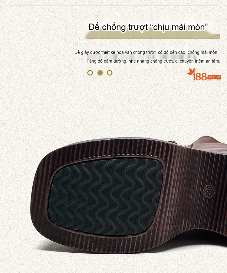Boot Nữ Da Bò Cổ Ngắn Khóa Bên Hông Chiều Cao Đế Khoảng 8cm Màu Đen, Nâu chi tiết 6