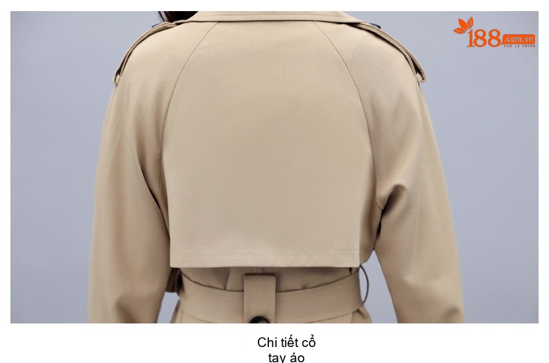 Áo Khoác Trench Coat Nữ Dáng Dài Vừa Phong Cách Anh Quốc Thanh Lịch Màu Be, Đen chi tiết 30