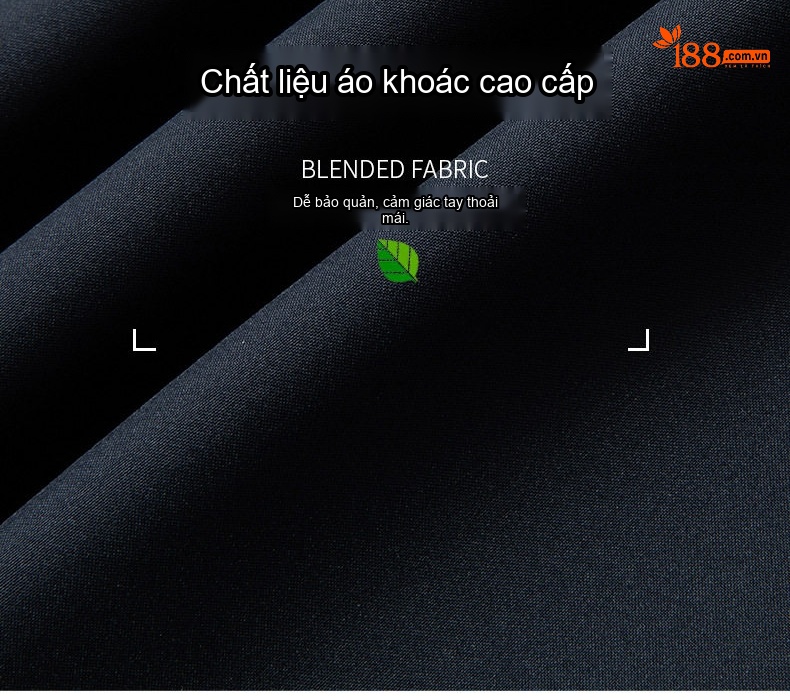 Áo Khoác Bomber Nam Cổ Trụ Dáng Ôm Vừa Vặn Màu Xanh Navy chi tiết 6