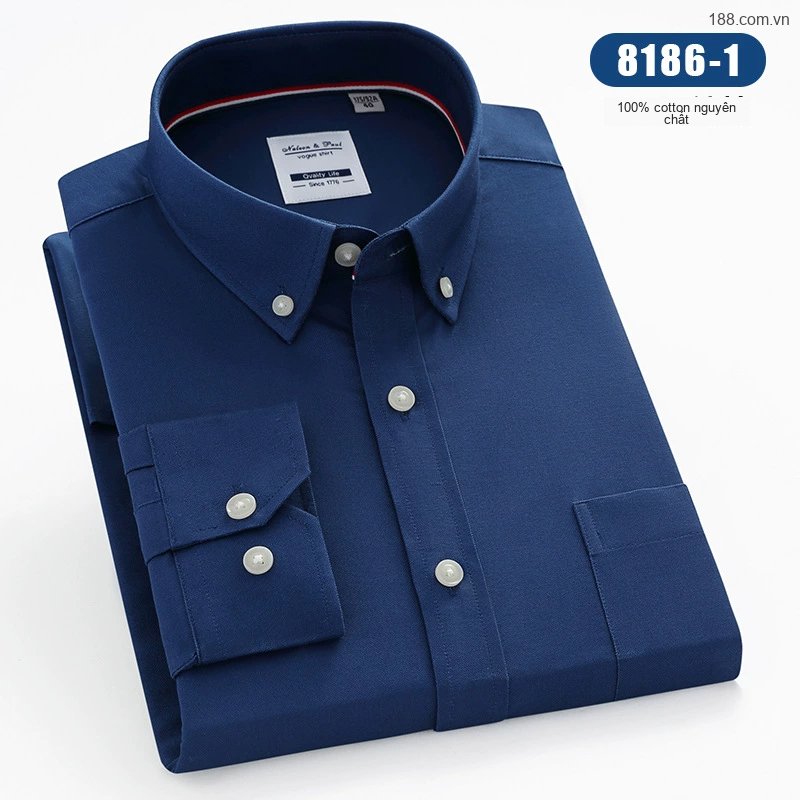 Áo Sơ Mi Nam Tay Dài Cotton Kẻ Sọc Thanh Lịch Phong Cách Công Sở Màu Trắng, Xanh, Đen, Đỏ...