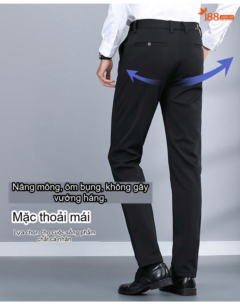 Quần Tây Nam Dáng Ôm Co Giãn Lót Lông Cừu Phong Cách Hàn Quốc Màu Đen, Xám chi tiết 6