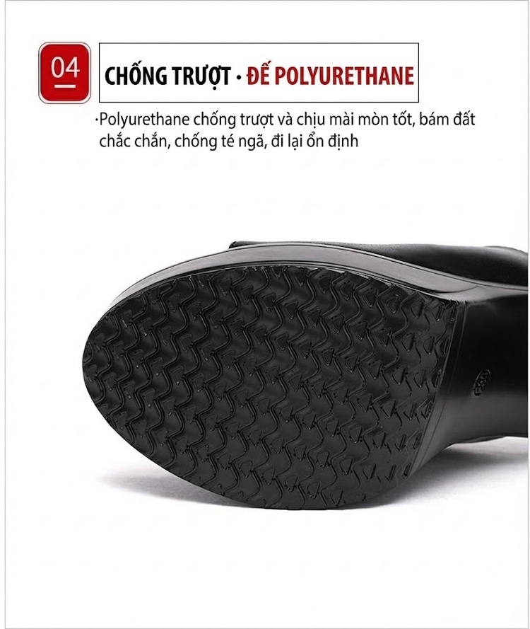 Dép Sục Nữ Hở Mũi Da Bò Đế Xuồng Quai Ngang Chiều Cao Đế 10cm Màu Đen, Trắng, Đỏ chi tiết 9