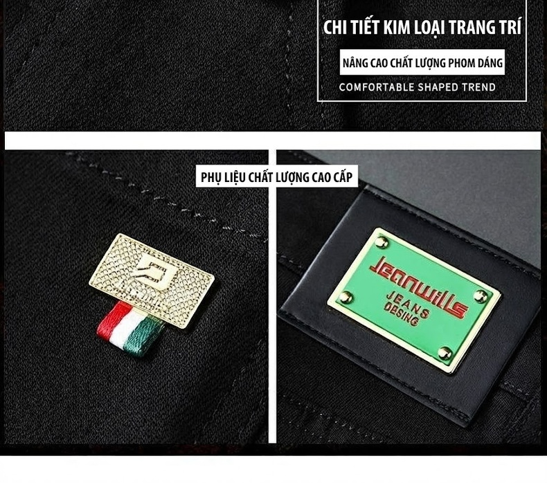 Quần Dài Nam Cotton Co Giãn Chống Thấm Nước Chống Bám Bẩn Chống Phai Màu Dáng Suông Màu Đen, Trắng chi tiết 12