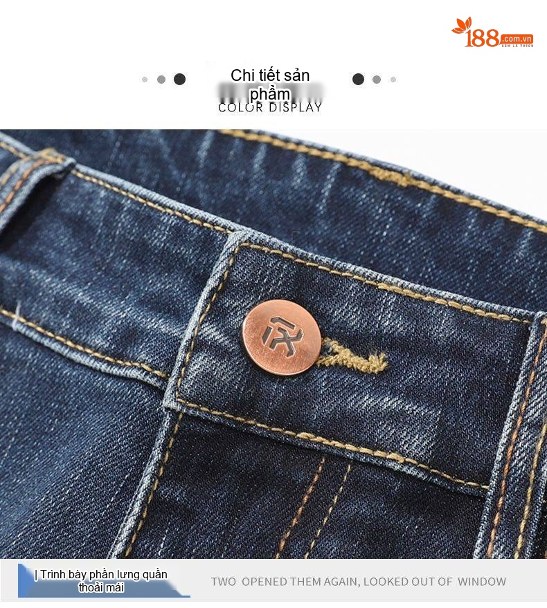 Quần Jean Nam Ống Đứng Co Giãn Thoải Mái Dáng Suông Màu Xanh Denim chi tiết 53