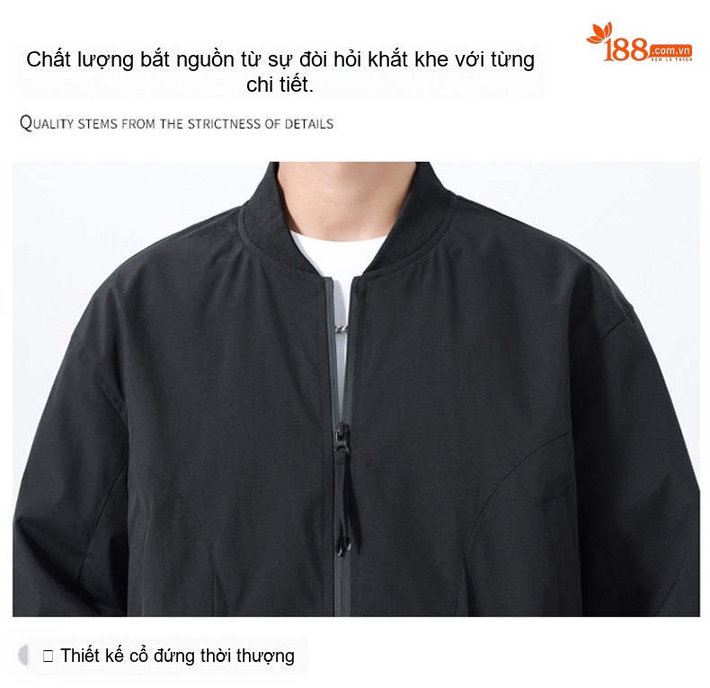 Áo Khoác Bomber Nam Phong Cách Mỹ Form Rộng Chống Gió chi tiết 9