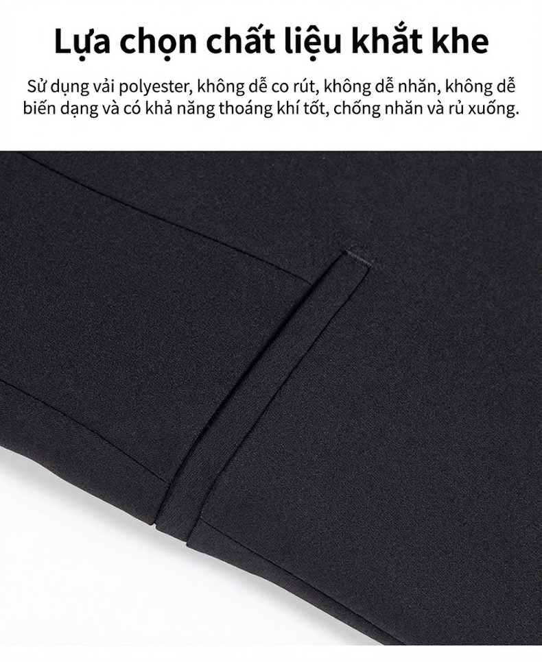 Bộ Vest Nam Trơn Màu Cưới Hỏi Chú Rể Dáng Ôm Phong Cách Hàn Quốc Bộ Ba Món Màu Đen chi tiết 7