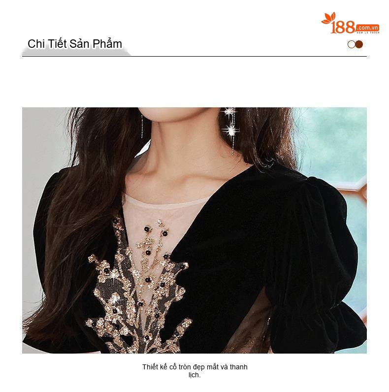 Váy Dạ Hội Nữ Kiểu Công Chúa Bồng Bềnh Sang Trọng Màu Đen chi tiết 20