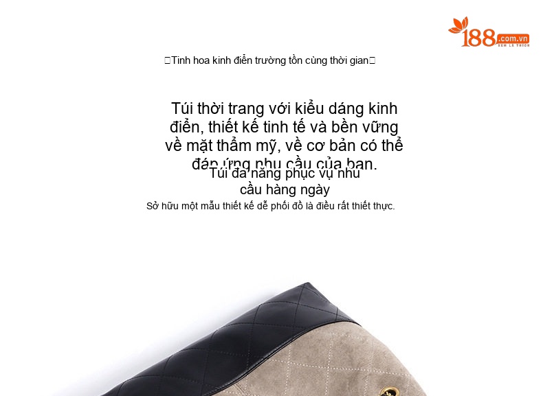 Túi Đeo Vai Nữ Da Mờ Quai Xích Phong Cách Retro Màu Nâu, Đen chi tiết 7