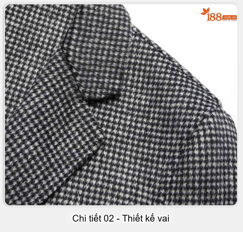 Áo Vest Nam Hai Mặt Dáng Ôm Họa Tiết Kẻ Houndstooth Lông Cừu Màu Nâu, Xám, Xanh Navy, Xám Đậm... chi tiết 24