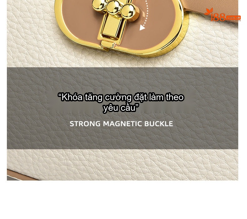 Túi Đeo Vai/Đeo Chéo Nữ Fansman Thiết Kế Đơn Giản Màu Nâu, Trắng, Đen chi tiết 7