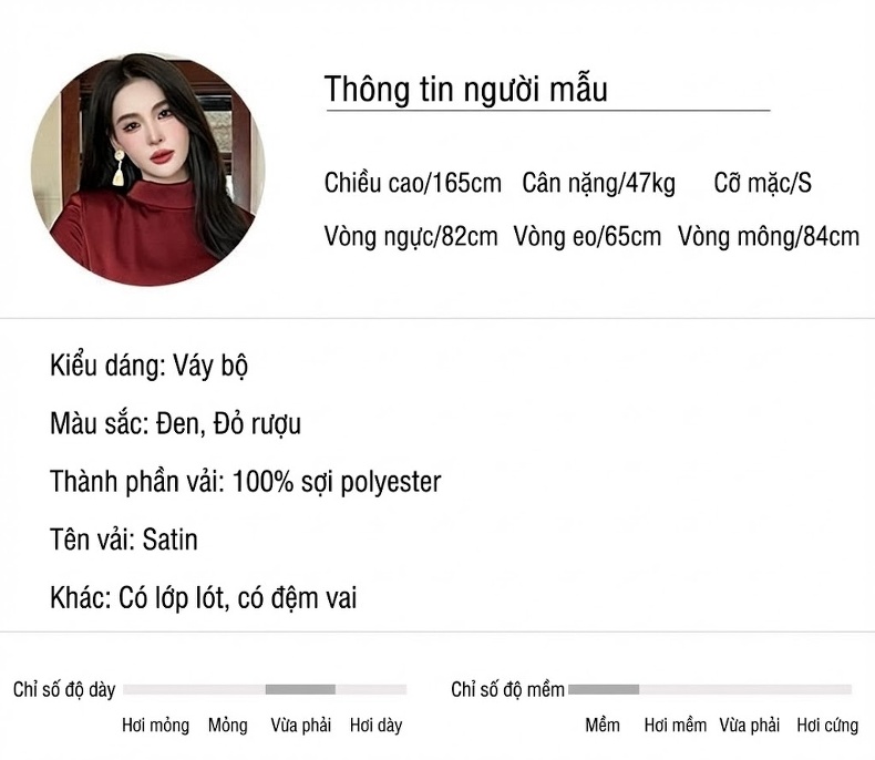 Set Áo Nữ Cổ Lọ Tay Dài Bèo Nhún Eo Và Chân Váy Bất Đối Xứng Thanh Lịch Màu Đen, Đỏ chi tiết 2
