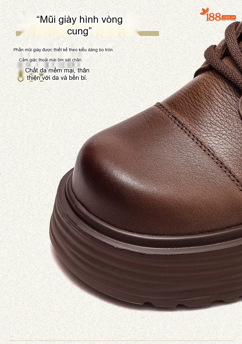 Boot Nữ Cổ Cao Đế Dày Phong Cách Retro Chiều Cao Đế Khoảng 5cm Màu Nâu, Xám, Vàng, Xanh Lá... chi tiết 5