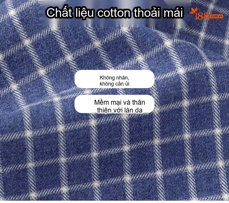 Áo Sơ Mi Nam Tay Dài Cotton Mài Lông Họa Tiết Kẻ Caro Phong Cách Trung Niên Màu Xanh Dương, Xám, Đen, Xanh Lá... chi tiết 4