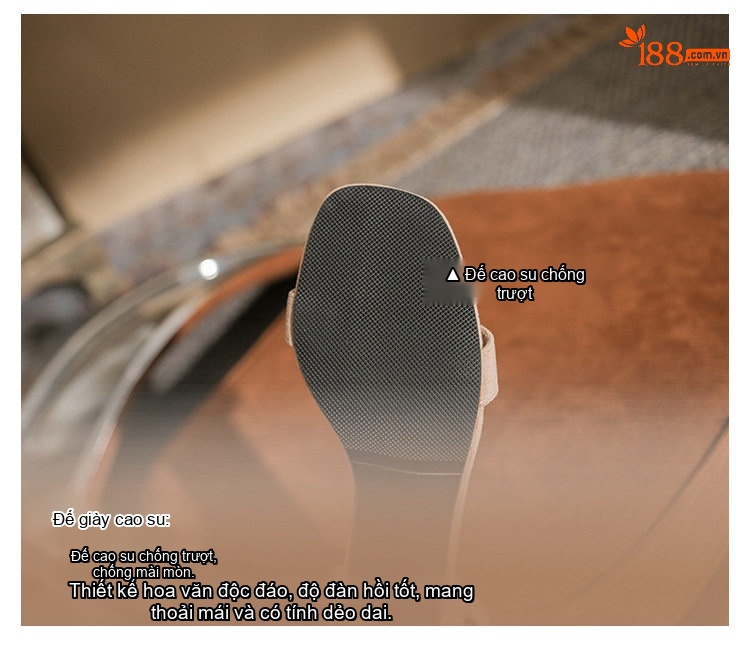 Giày Sandal Cao Gót Nữ Hở Ngón Quai Ngang Nỉ Gót Cao 7cm Màu Be, Đen chi tiết 11