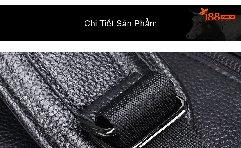Túi Đeo Ngực/Đeo Chéo Nam Da Bò Thời Trang Màu Đen, Nâu chi tiết 11