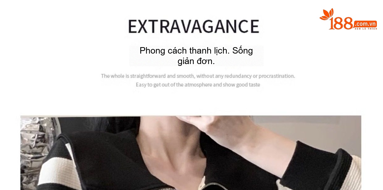 Bộ Quần Áo Thể Thao Nữ Dáng Rộng Áo Khoác Kéo Khóa Sọc Kẻ Màu Đen, Trắng chi tiết 11