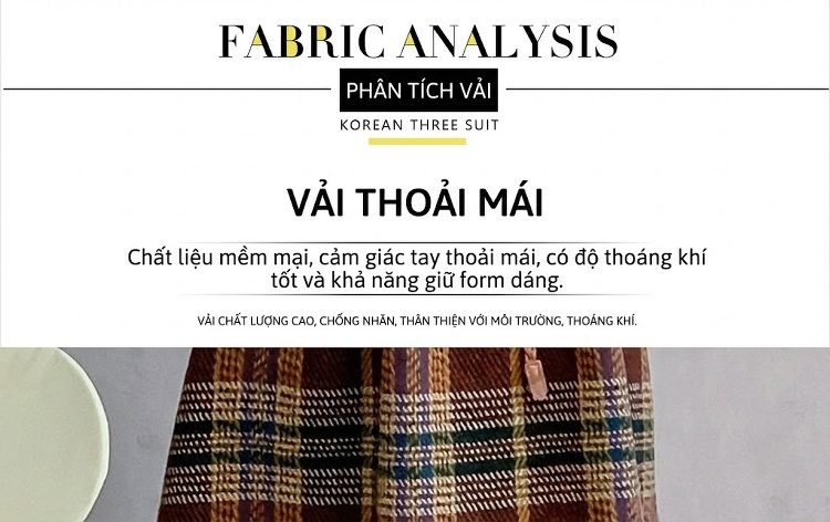 Set Áo Dệt Kim Tay Dài Cổ Lọ Và Váy Yếm Dây Đeo Caro dáng chữ A Màu Nâu, Xanh chi tiết 8