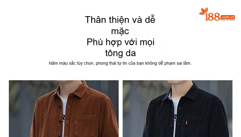 Áo Sơ Mi Nam Cotton Dài Tay Thu Đông Phong Cách Casual Màu Đen, Nâu, Xám, Xanh... chi tiết 3