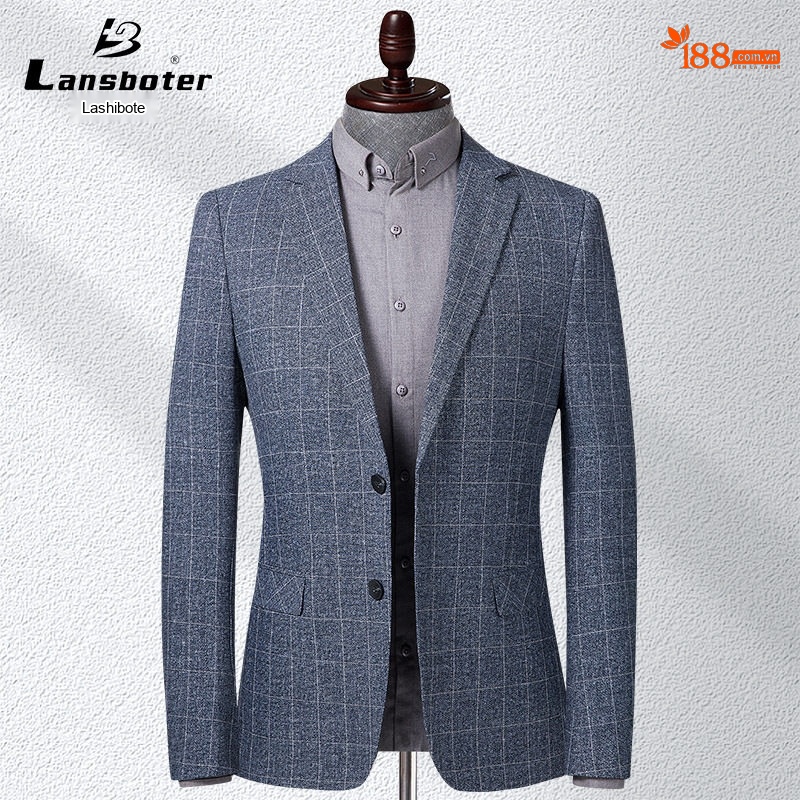 Áo Vest Nam Kẻ Sọc Xanh Xám Kiểu Hàn Quốc