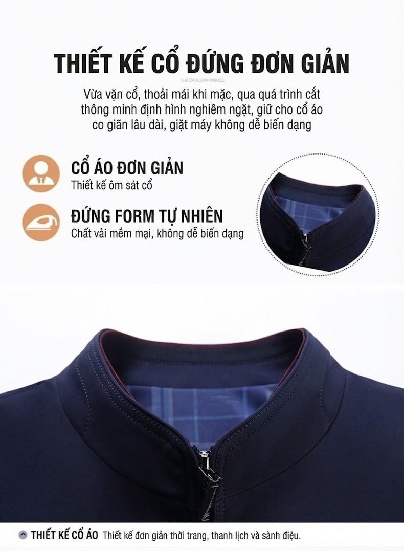 Áo Khoác Nam Cổ Bẻ Khóa Kéo Dáng Ngắn Phong Cách Doanh Nhân Màu Xanh Navy, Xám, Trắng, Xám Đậm... chi tiết 7