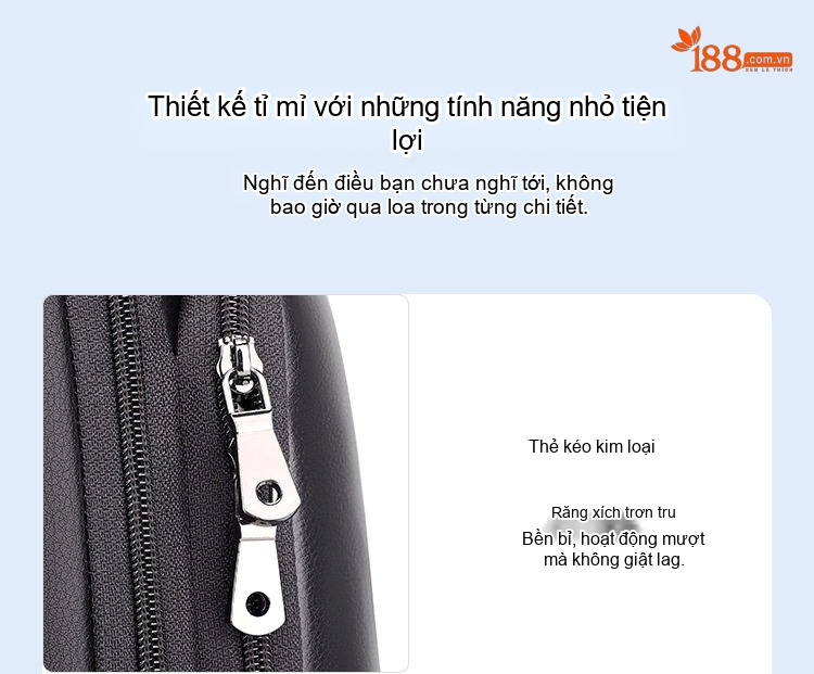 Balo Da Bò Công Sở Du Lịch Đựng Laptop 15.6 Inch Màu Đen chi tiết 11