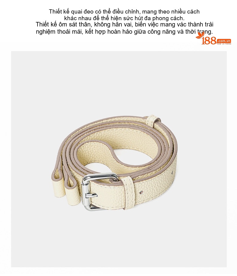 Túi Đeo Vai Nữ Da Bò Togo Kelly Postman Túi Xách Tay Đeo Chéo Phong Cách Công Sở Cao Cấp Màu Đen, Trắng Ngà, Xám... chi tiết 22