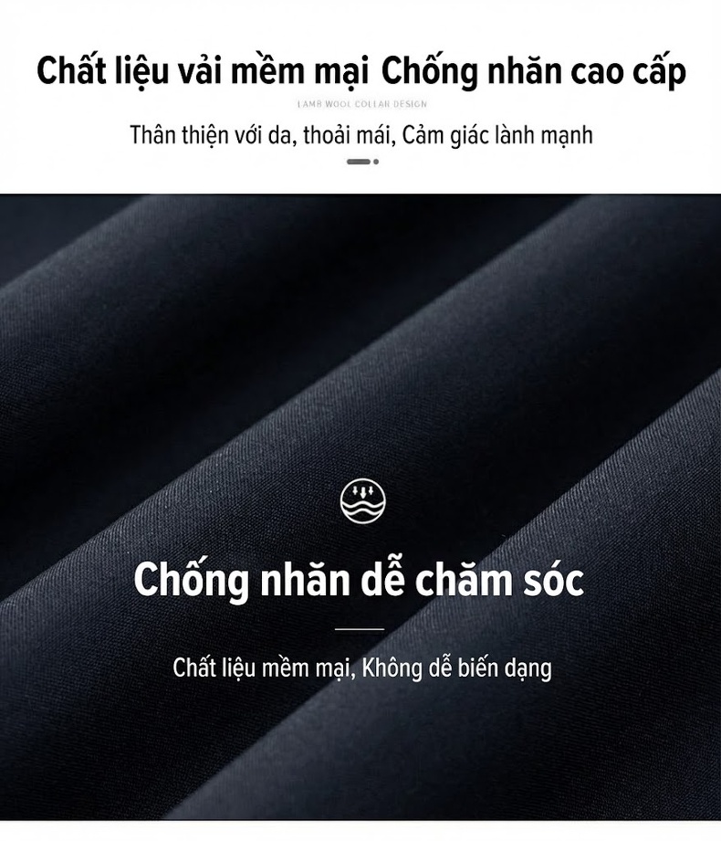Áo Khoác Phao Nam Cao Cấp Cổ Trụ Lót Lông Có Thể Tháo Rời Chống Gió Giữ Ấm Phong Cách Doanh Nhân Màu Đen, Xanh Navy chi tiết 5