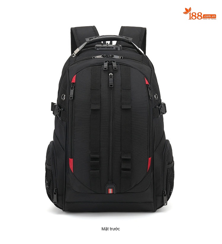 Balo Đôi Nam Vải Canvas Chống Nước Đựng Laptop Du Lịch Công Tác Màu Đen chi tiết 8