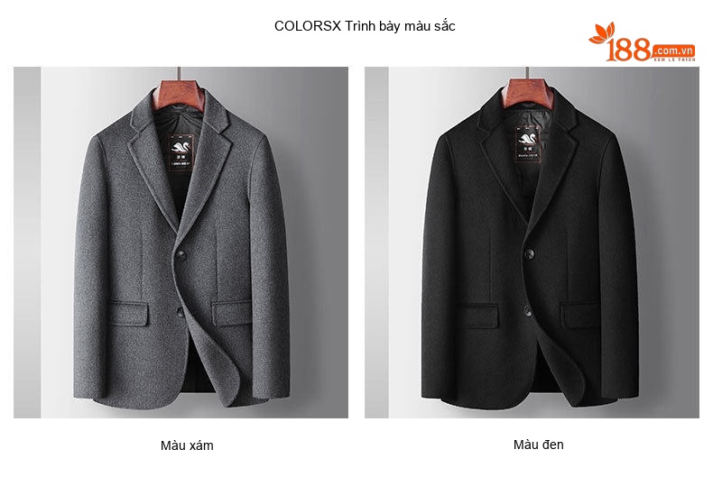 Áo Blazer Nam Len Lông Cừu Áo Vest Công Sở Thu Đông Lót Lông Vũ Màu Be chi tiết 7