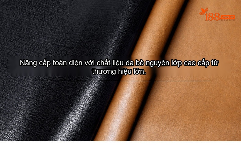 Giày Tây Buộc Dây Nam Da Thật Thoáng Khí Chiều Cao Đế Khoảng 3cm Màu Nâu, Đen chi tiết 1