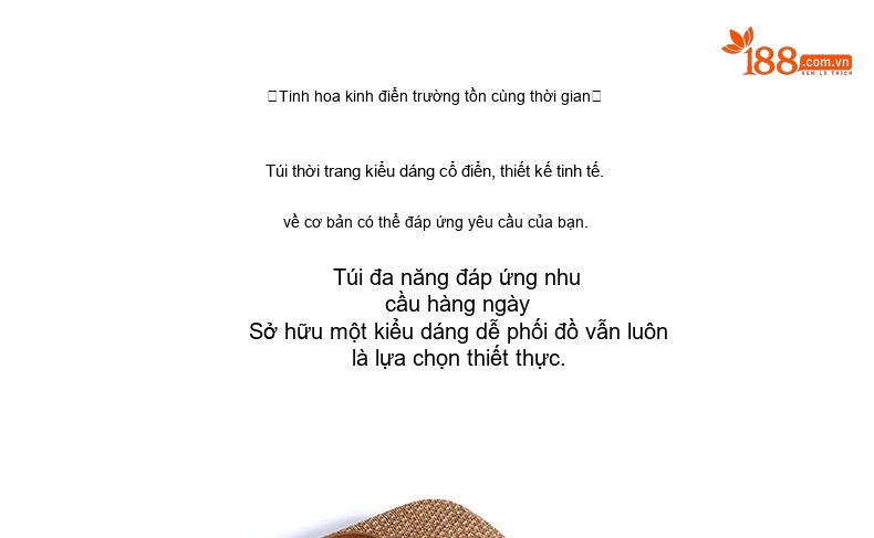 Túi Đeo Vai Nữ Thủ Công Đan Dệt Thiết Kế Tối Giản Phong Cách Lười Biếng Màu Nâu, Be, Đen chi tiết 6