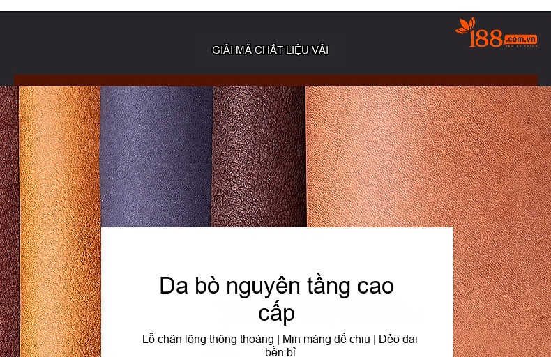 Giày Tây Buộc Dây Nam Da Thật Chiều Cao Đế Khoảng 3cm Màu Nâu, Đen chi tiết 6