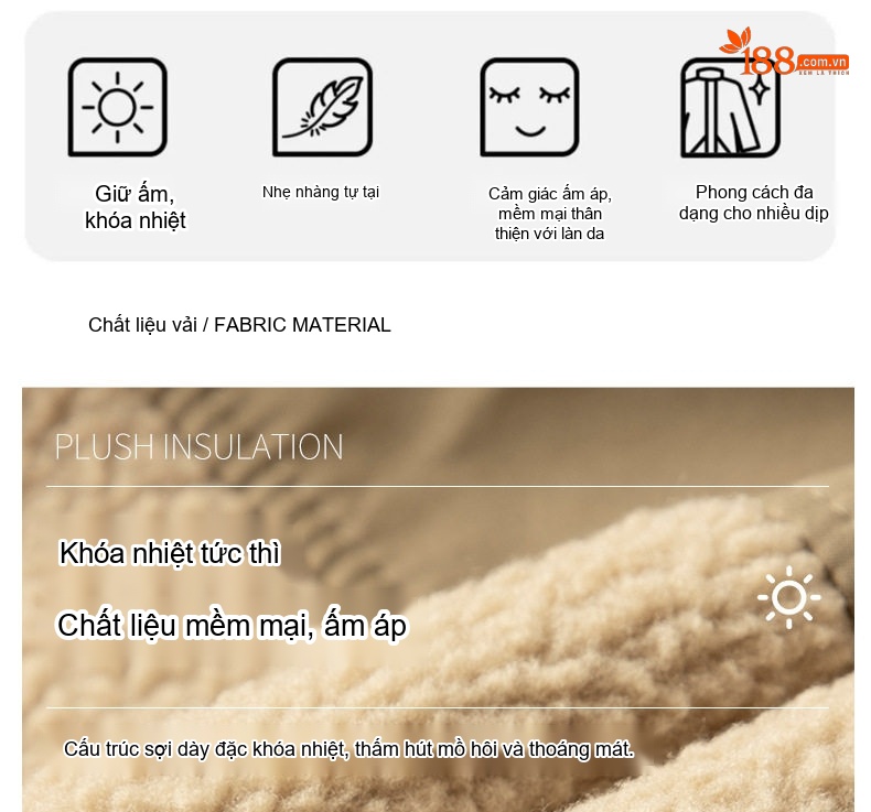 Áo Khoác Nam Cổ Trụ Lông Cừu Dáng Rộng Lót Bông Giữ Ấm Màu Đen, Xanh Olive, Kem chi tiết 3