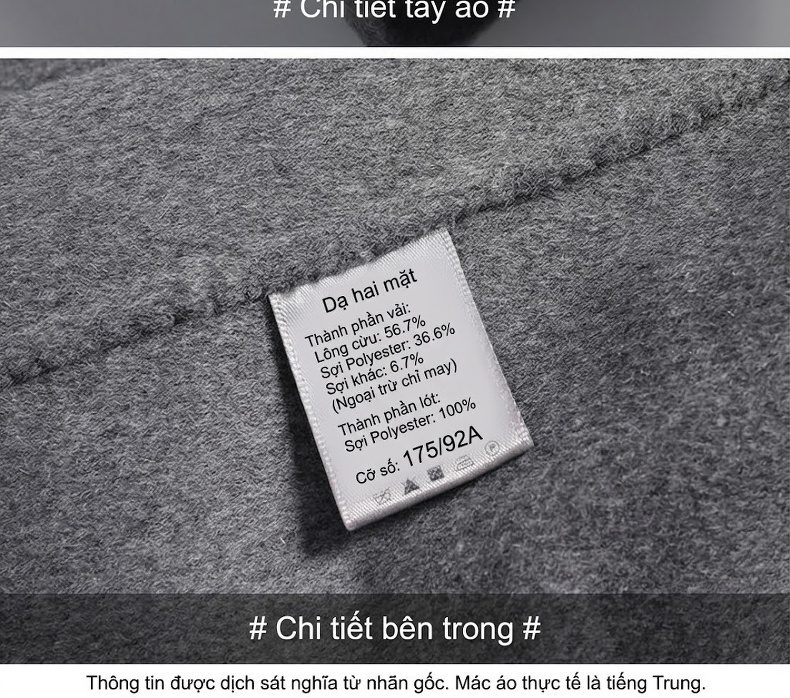 Áo Khoác Dạ Nam Hai Mặt Lông Cừu Dáng Vest Trung Niên Màu Nâu, Đen, Xám chi tiết 21