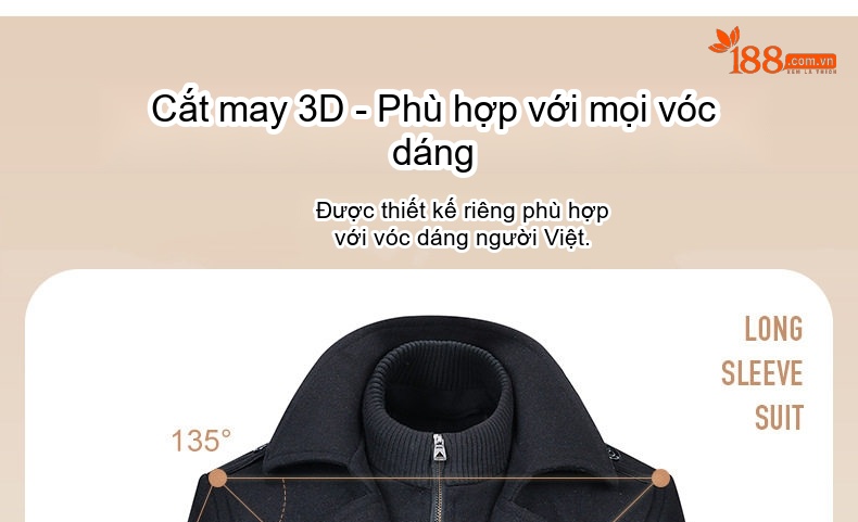 Áo Khoác Dạ Nam Lông Cừu Hai Cổ Áo Dáng Ôm Chống Lạnh Màu Đen, Nâu, Xám, Xanh Navy chi tiết 13