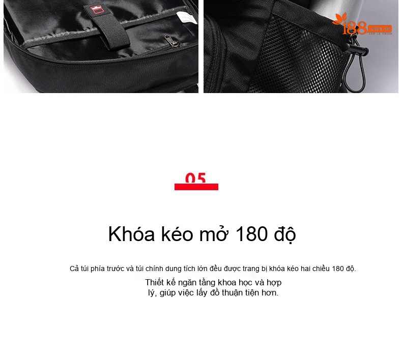 Balo Du Lịch Nam Siêu Lớn Chống Thấm Nước Phong Cách Thể Thao Màu Đen chi tiết 14