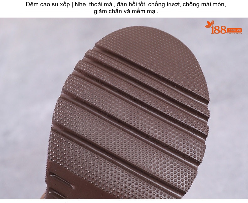 Boot Nữ Da Bò Cổ Ngắn Dây Buộc Chiều Cao Đế Khoảng 5cm Màu Nâu, Đen chi tiết 6