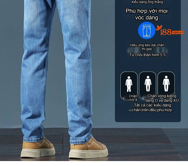 Quần Jean Nam Ống Đứng Co Giãn Dáng Ôm Cao Cấp Màu Xanh Đen chi tiết 19