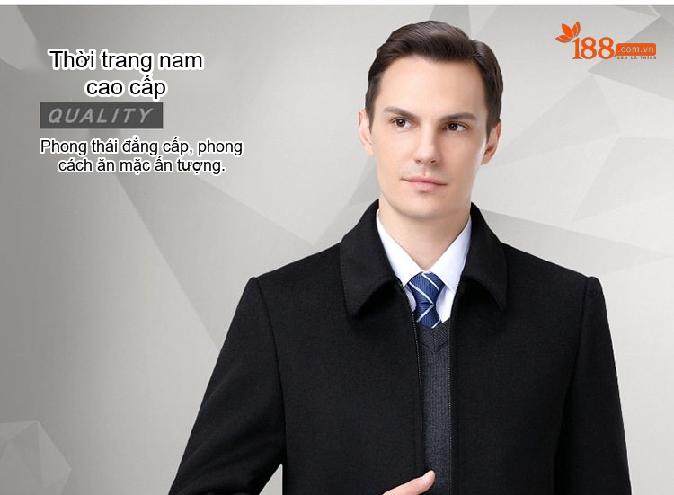 Áo Khoác Nam Hai Mặt Dày Dặn Lông Cừu Giữ Ấm Màu Đen, Xám chi tiết 2