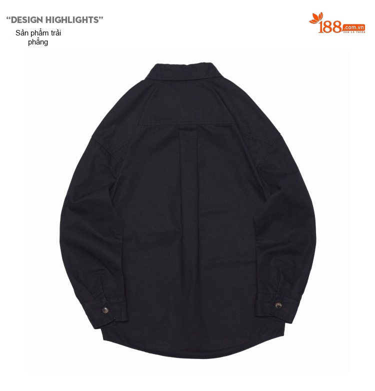 Áo Sơ Mi Nam Cotton Dáng Rộng Phong Cách Retro Màu Xanh Rêu, Nâu, Đen chi tiết 18