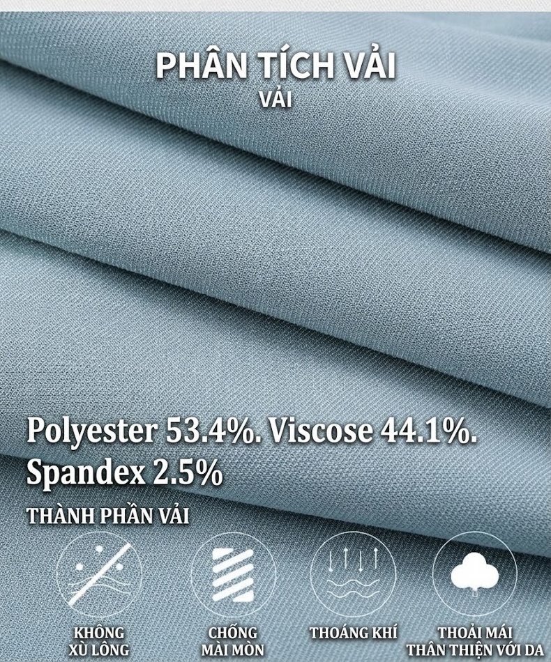 Bộ Vest Công Sở Nữ Tay Ngắn Cổ chữ V Màu Xanh Lam, Đen chi tiết 4