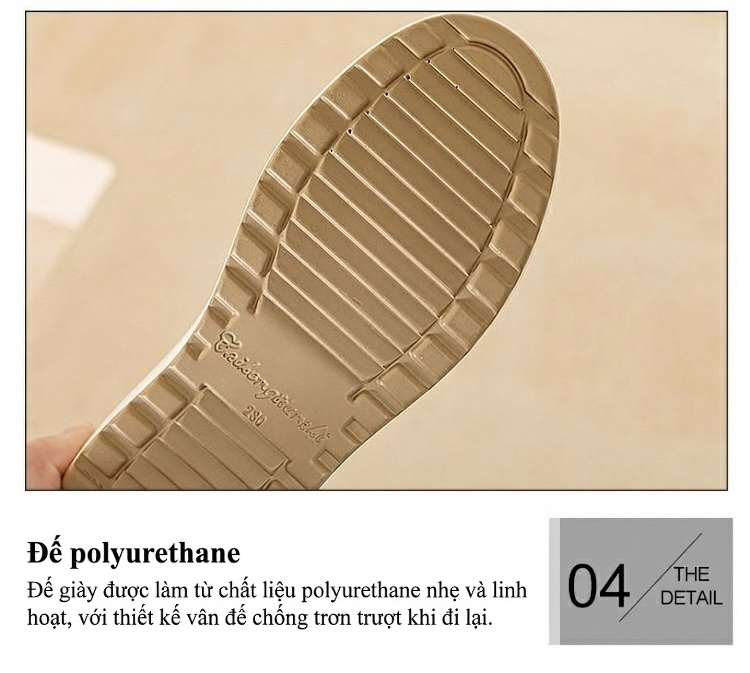 Giày Thể Thao Nữ Đế Cao Chiều Cao Đế Khoảng 5cm Phối Màu Đen, Trắng chi tiết 10