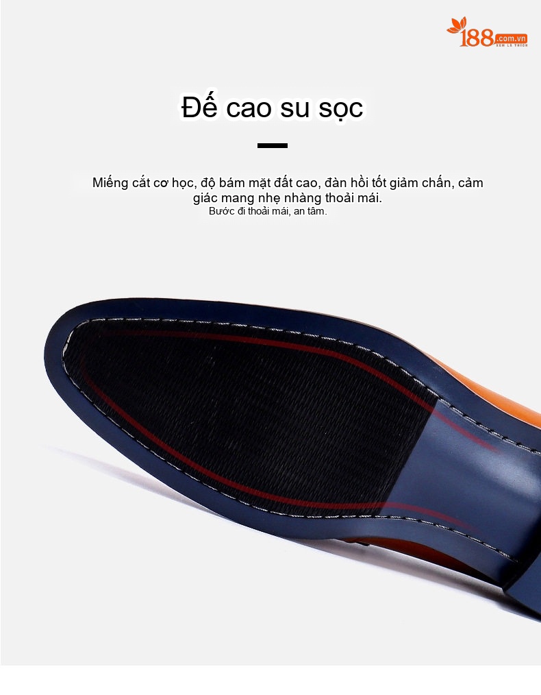 Giày Lười Nam Da Bò Thời Trang Công Sở Chiều Cao Đế Khoảng 3cm Màu Nâu, Đen chi tiết 13