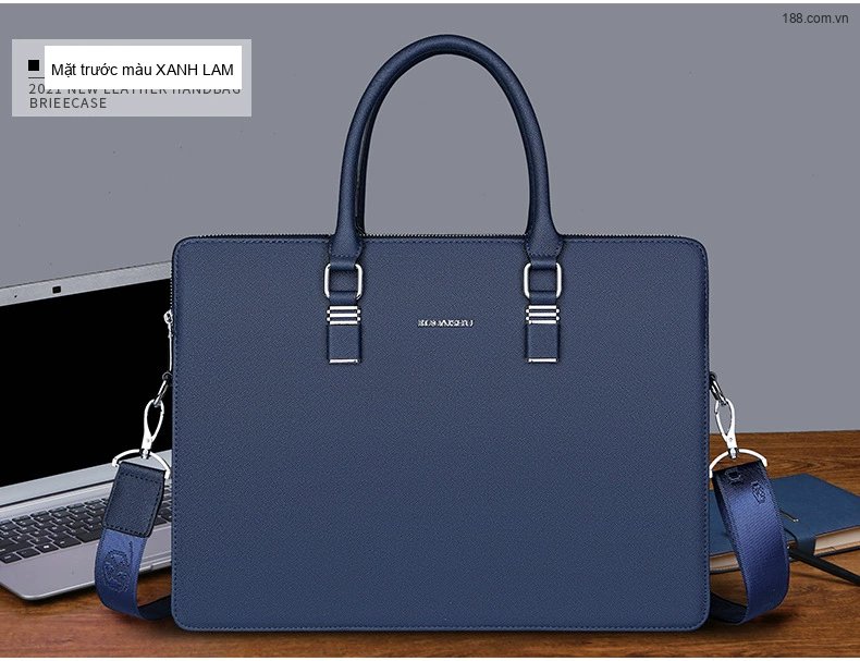 Túi Xách Tay Nam Công Sở Da Mờ Đeo Chéo Đựng Laptop Màu Đen chi tiết 17