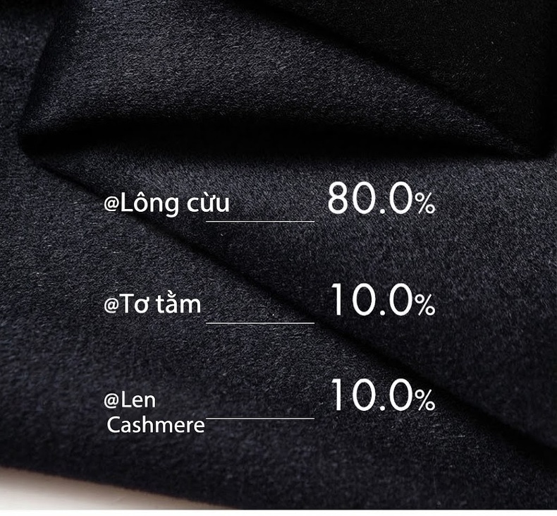 Áo Khoác Dạ Nam Dáng Dài Cổ Bẻ Chất Liệu Lông Dê Màu Đen chi tiết 3