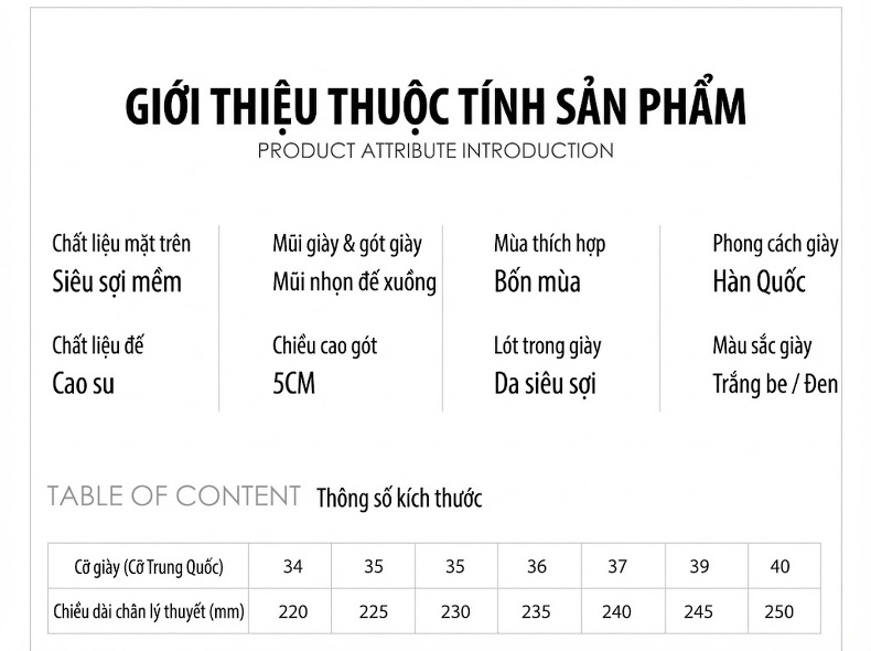 Giày Cao Gót Nữ Đế Xuồng Mũi Nhọn Đính Đá Chiều Cao Đế Khoảng 5cm Màu Đen, Trắng chi tiết 1