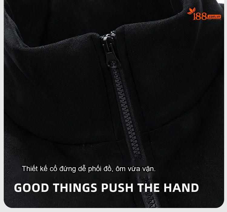 Áo Khoác Bông Nam Nữ Cổ Trụ Dáng Rộng Dày Dặn Phong Cách Couple Màu Đen, Trắng, Xám chi tiết 14
