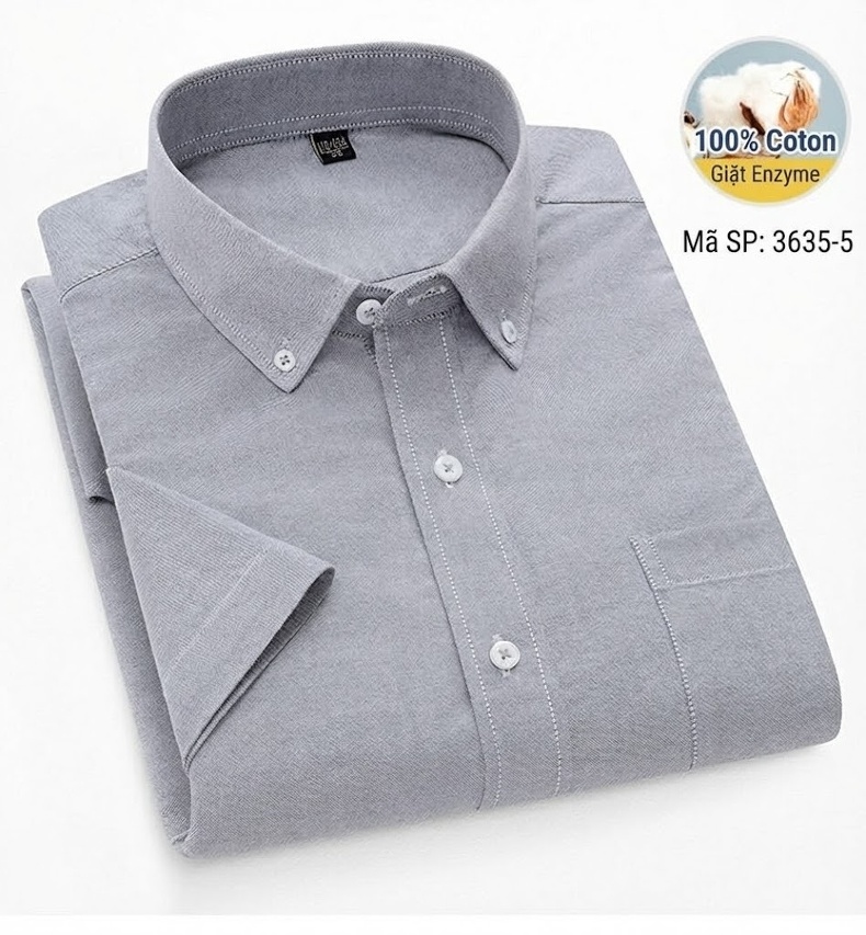 Áo Sơ Mi Nam Tay Ngắn Họa Tiết Rằn Ri Phong Cách Thời Trang Mùa Hè chi tiết 10